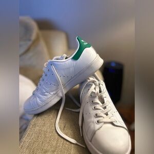 Adidas Classic White with Green Accent Shoes